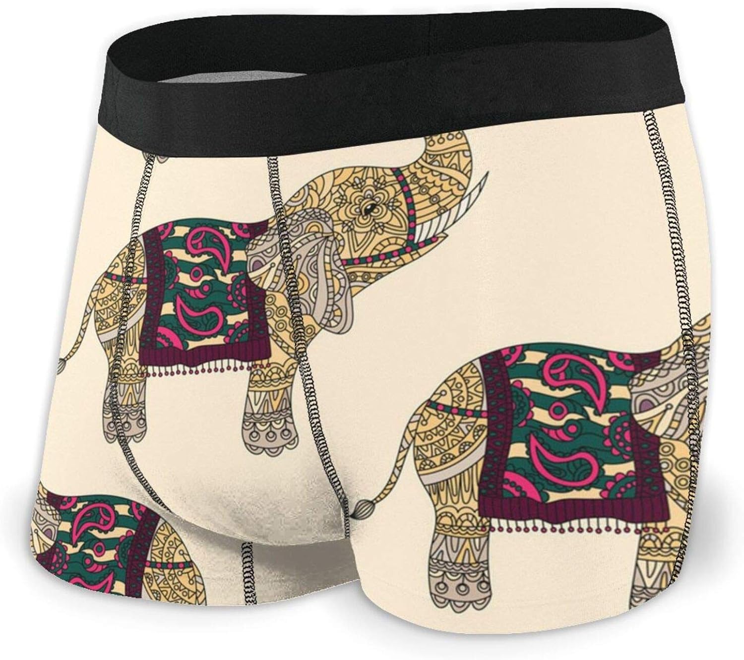 Funny Boxer Briefs for Men's Elephant Tribe Printed