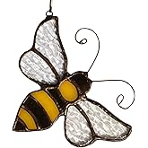 HAOSUM Bumble Bee Ornament Stained Glass Window Hanging Suncatcher Home Decor, Birthday Gifts for Mom Grandma Aunt Sister Bee Lover, Mother's Day Bee Decoration