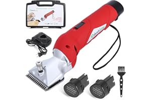 DUCKBOY Cordless Horse Clipper, Rechargeable Battery Powered Animals Shears Grooming Tools for Shaving Fur Wool Tool, Large Livestocks, Llamas, Cattle, Alpacas, Thick Coat Animals Trimmer
