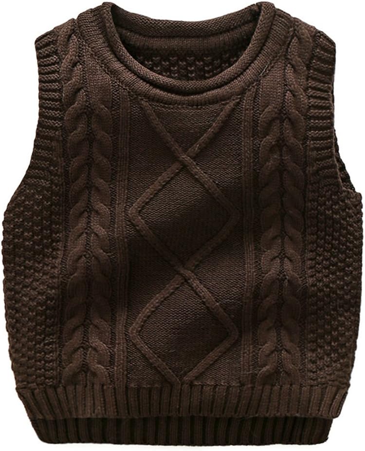 Anbaby Little Boy's Knit Sweater Vest Kids Round Neck Students Pullover