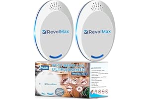 REVOLMAX RX-1, Ultrasonic Pest Repeller - Electronic & Ultrasound, Indoor Plug-in Repellent - Get rid of - Rodents, Mice, Squirrels, Bats, Insects, Bed Bugs, Ants, Fleas, Spiders, Roaches (Blue, 2Pack)
