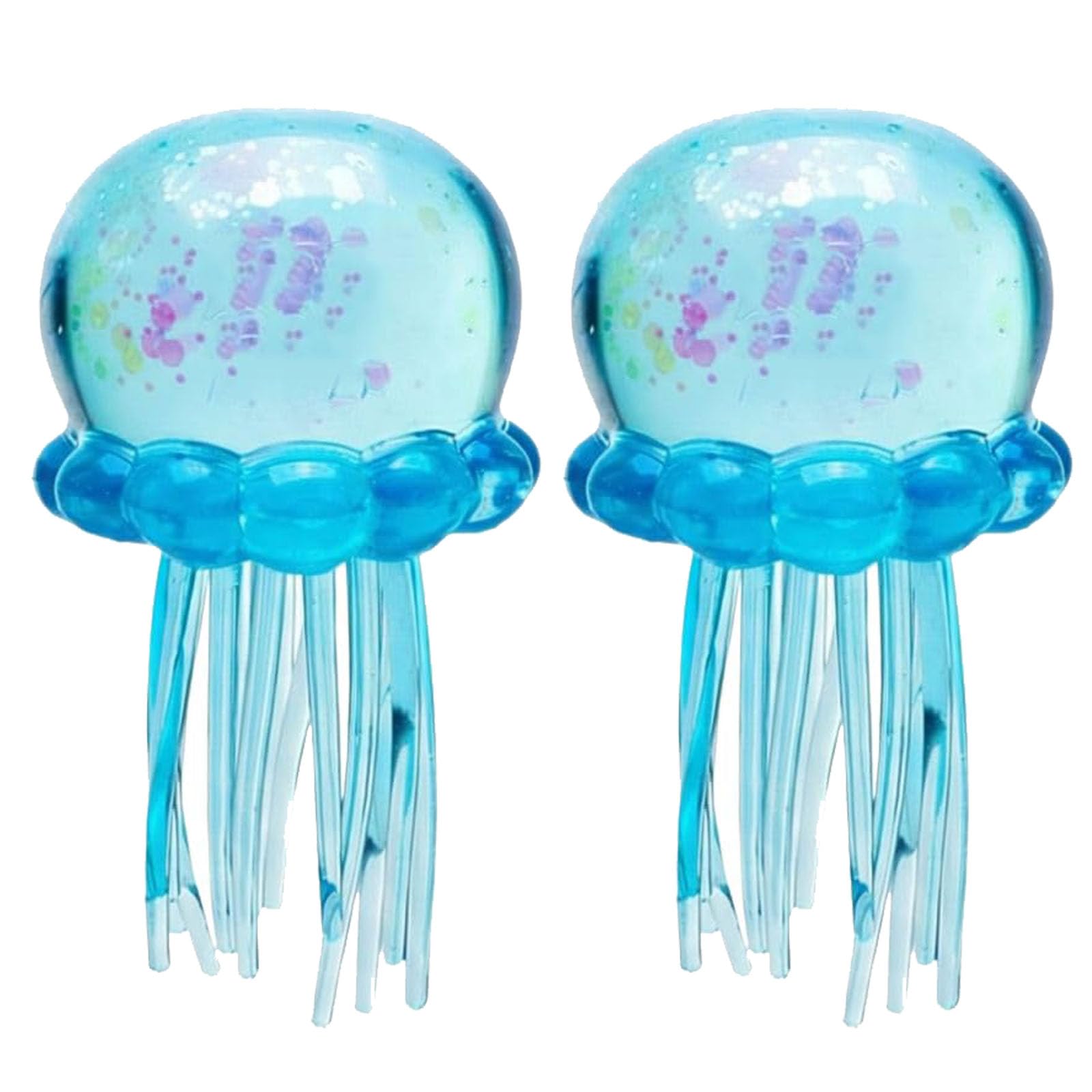 Jellyfish Squishy, Jellyfish Design Squeeze Stress Ball,Fidget Stress Ball, Ice Squeeze Cube-Drop Malt Sugar Balls Sensory for Anxiety Stress Party Favors (Blue)