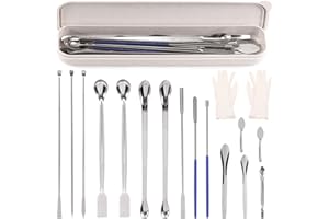 Hilitchi 16Pcs Stainless Steel Capsule Filling Machine Kits for #000 00 0 1 2 3, Filling Tray Powder Tamper Tool Tamper Tool 
