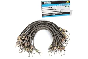 XSTRAP STANDARD 20 Pack Mini Bungee Cords with Hooks, 10 Inch Rubber Stretchy Bungee Cords for Camping, Tools, Tarp Covers, Canvas Canopies, and Cargo (Camouflage), Hang Christmas Ornaments