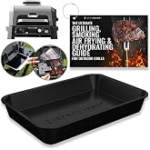 INFRAOVENS Drip Pan Liner for Ninja Woodfire Outdoor Grill OG701 OG751 Reusable Non Disposable Tray and Waterproof Cheat Sheet Cooking Guide Accessory for Wood Fire Grill Smoker 7-in-1 &amp; Air Fryer