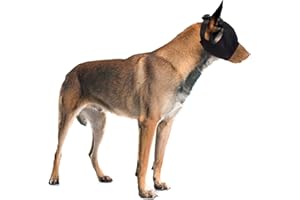 Xuniea Dog Calming Cap Dog Blindfold Shading Dog Eye Cover pet Anxiety Mask Muzzle Noise Ear Muffs for Dogs Noise Cancelling Grooming Anti Car Sickness(Large)