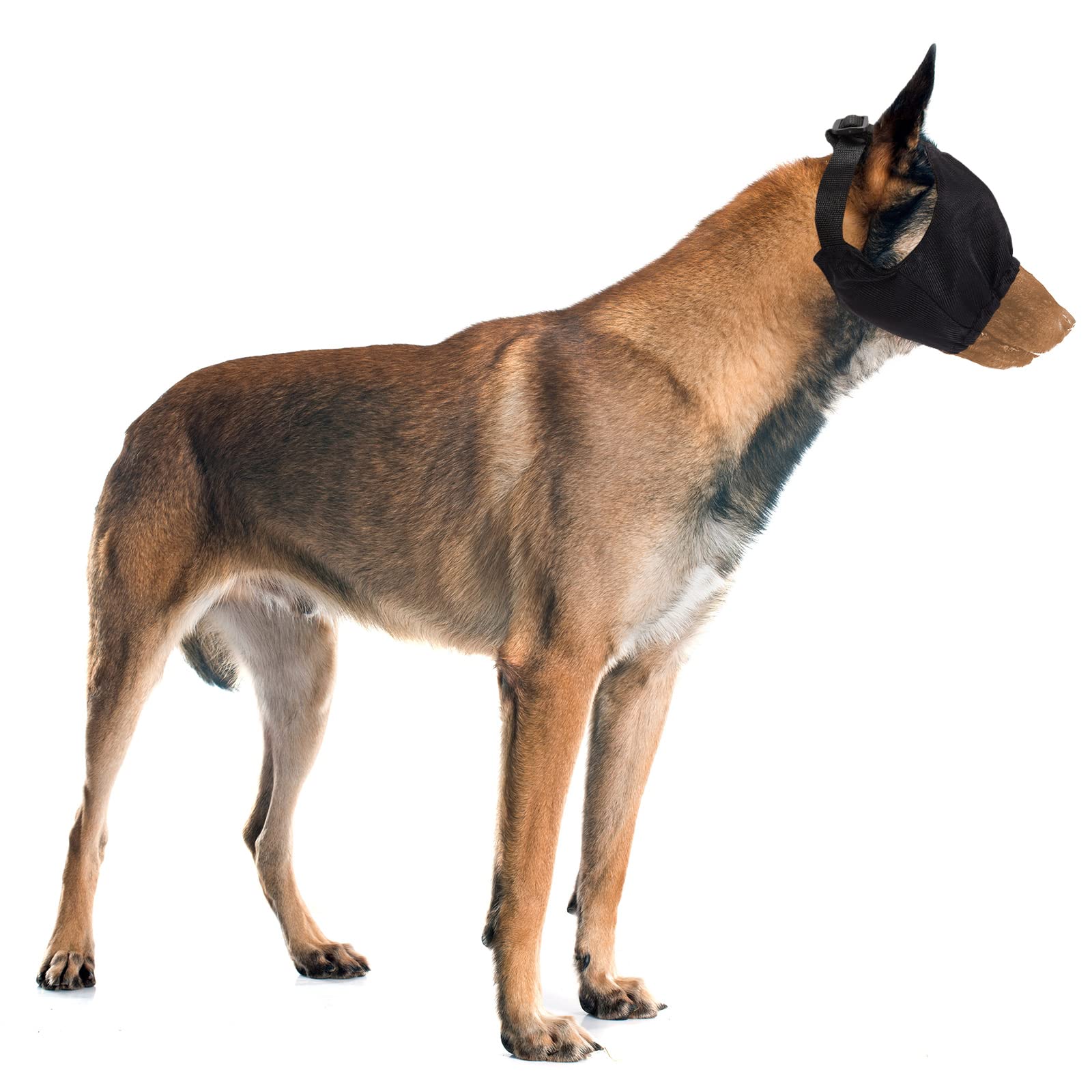 Xuniea Dog Calming Cap Dog Blindfold Shading Eye Cover Pet Anxiety Mask Muzzle Noise Ear Muffs for Noise Cancelling Grooming Anti Car Sickness(Large)