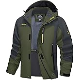 MAGCOMSEN Men's Hooded Windproof Water Resistant Rain Jacket Windbreaker 5 Pockets for Hiking,Fishing,Travel