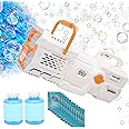 Automatic Bubble Gun (no dip Version), Bazooka Bubble Gun Outdoor Toy, Suitable for Boys and Girls 3 4 5 6 7 8 9 10 11 12 Suitable for Children Adult Party Wedding Gifts (Orange)