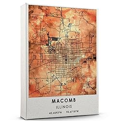 Macomb Map Poster, Illinois Map Art Poster, Map