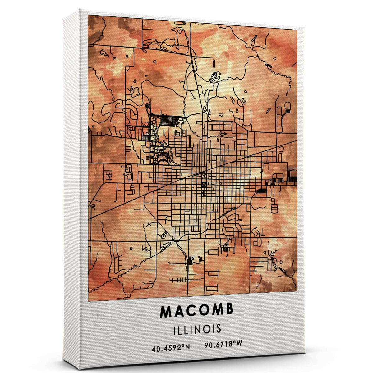 Macomb Map Poster, Illinois Map Art Poster, Map