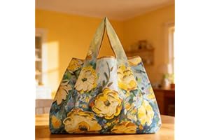 Reusable Shopping Bag for Grocery and Storage, Foldable Lightweight Polyester Tote Bag, Large Capacity Handbag, Suitable for 