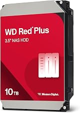 WD Red Plus 10TB NAS 3.5 Inch Internal HDD 7200 RPM SATA 6Gb/s CMR 512MB