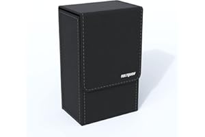 BOLTQUAN Black Tarot Card Holder with Black Interior; Fold Top Tarot Card Box Case with Magnetic Lid Closure; Fits Rider Waite Tarot Card Deck; Holder Measures Standard Size 5.39 x 3.38 x 2 In (Black)