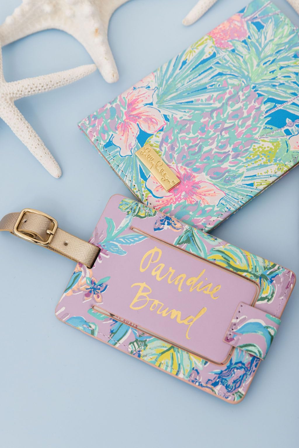 Lilly Pulitzer Vegan Leather Passport Holder, Cute Passport Cover, Travel Wallet with Credit Card Slots, Swizzle In