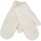 INOGIH Winter Warm Mittens Cold Weather Gloves for Women - Soft lining Thick Crochet Cable Knit Gloves