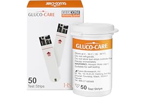 GLUCO-CARE Glucose Test Strips 50/bx, High Acuracy and Fast Results, Diabetes/Sugar Testing