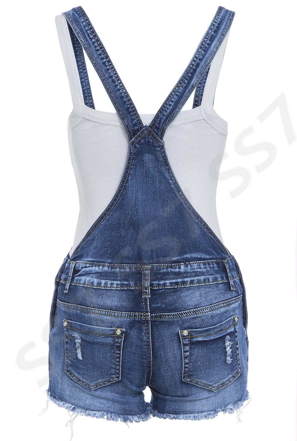 Clothing SS7 Womens Denim Dungaree Shorts Sizes 4 to 12 Dungarees
