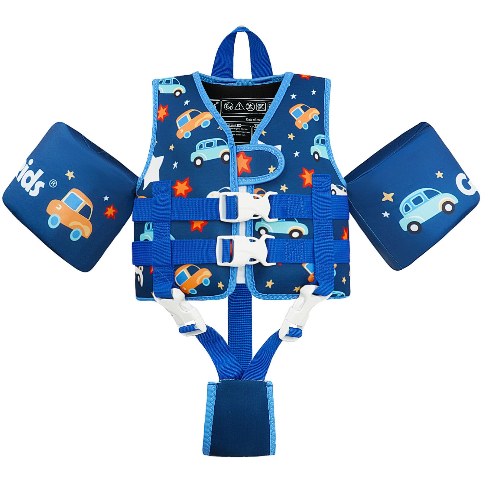Gogokids Kids Swim Vest Float Armbands, Toddler Jacket-style Swimming Buoyancy Flotation with Adjustable Straps Children Float Jacket for Boys Girls (3-6 Years/19-30 KG)