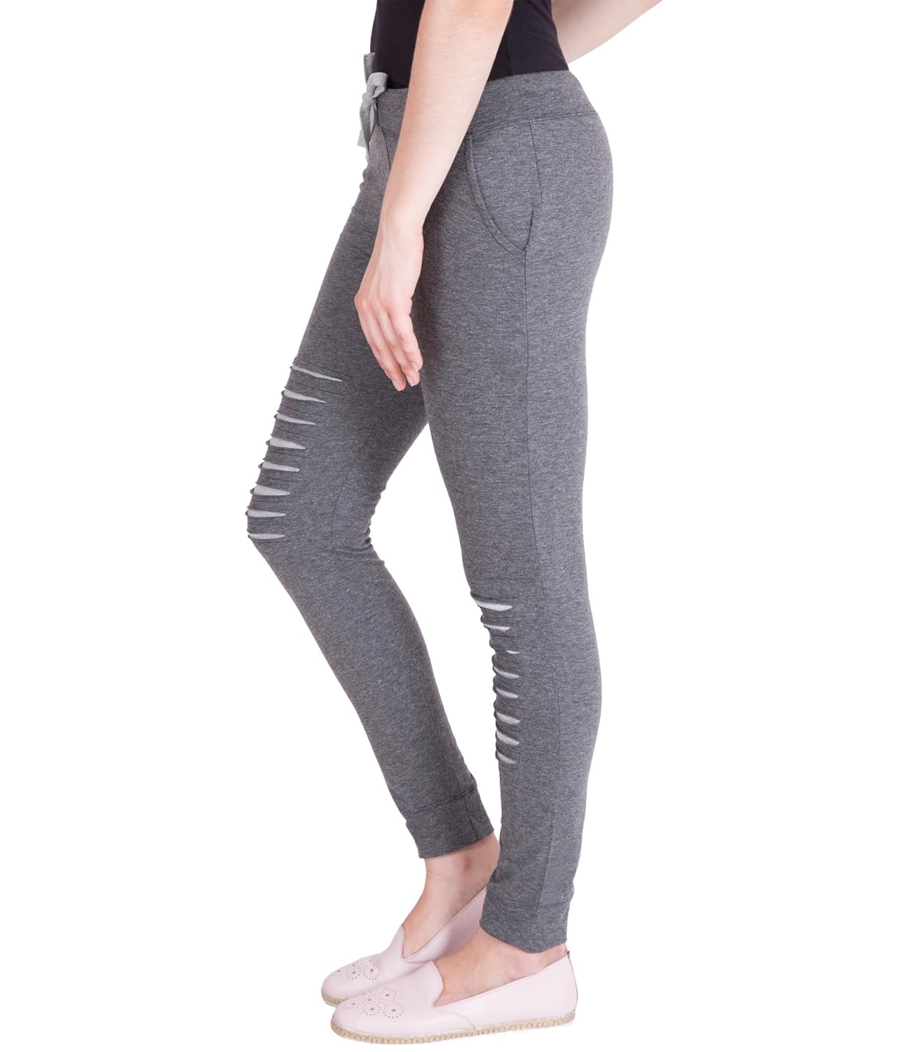 american-elm women's stylish dark grey cotton joggers