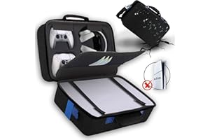 YLTIMER Carrying Case Hard Shell for PS5, Portable Protective Travel Case for PS5 / PS5 Pro, Large Capacity Storage Bag for PlayStation 5 Compatible for Console Controller,Disk Headset Base (Black)