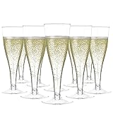 Prestee 100 Pack Clear Plastic Champagne Flutes