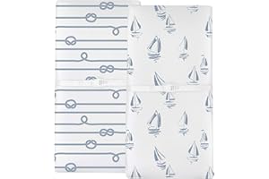 Ely's & Co. Changing Pad Cover Set | Cradle Sheet Set 100% Cotton Jersey Knit 2 Pack (Blue)