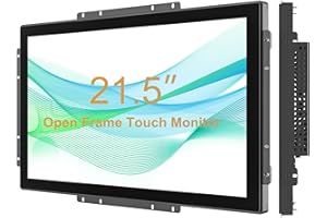 Senisway 21.5 Inch 10 Points Industrial Capacitive Touch Monitor， IP65 Waterproof 1920x1080 @ 60Hz TFT LCD IK08 Open Frame Design Touch Screen Suitable for kiosks