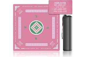 XXSTAR 31.5 Inch Mahjong Mat for Table, 3MM Non-Slip & Noise Reduction Gaming Mat with Drawstring Bag, Perfect for Poker, Board Games, Card Games, Tile Games, and Dominoes (Pink)