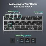 TECKNET 2.4G Wireless Keyboard Rechargeable 4-Device Bluetooth UK Layout view 4