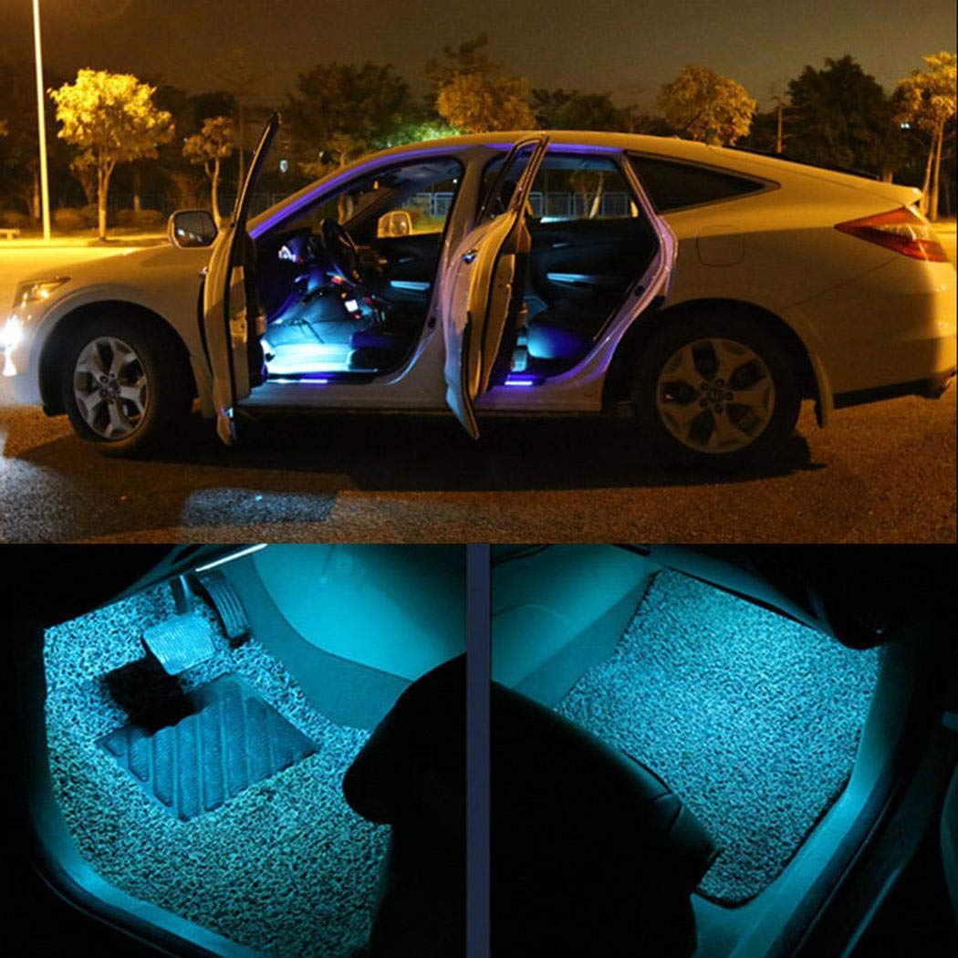 UpBeauty LED Interior Car Lamp Kit Remote Under Dash Foot Seat Inside Lighting Decor Light Kit