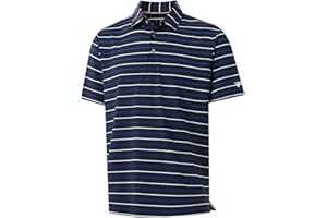 M MAELREG Boys Polo Shirt Short Sleeve Performance Moisture Wicking Dry fit Casual Striped Golf Shirts for Boys