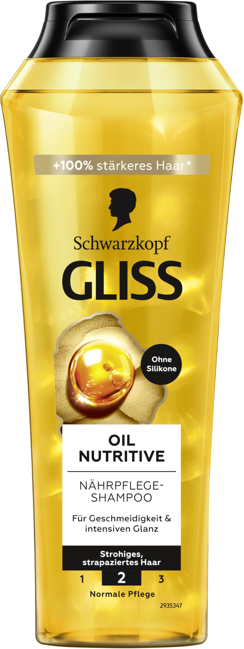 Gliss Oil Nutritive Shampoo (250 ml), Hair Shampoo Provides Intensive Nourishing Care for Straw, Damaged Hair, Care Shampoo Gives Healthy Shine