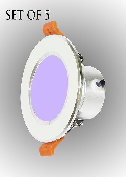 Lite&Lights LED Spot Lights  3 Watt LED Spot Ceiling Lights - Round Bright LED Panel Light  Pack of 5 Blue Color LED Ceiling Spot Light  Indoor LED Spot Light for Home, Kitchen, Bathroom