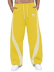 GORGLITTER Men's Baggy Wide Leg Sweatpants Y2K