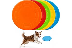 5 Pack Dog Flying Discs, 7 inch Floating Puppy Toys Soft Interactive Dog Toys Outdoor Fetch Toy for Small Medium Dogs