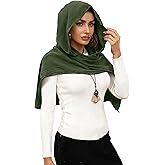 ST.Manrdy Medieval Hooded Cape Scarf, 3-in-1, Steampunk Cloak, Women & Men, Cotton Linen Blend, Gothic Cowl