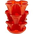 Mr. Stacky Self Watering 3 Tier Stackable Garden Vertical Planter Set, Terracotta Small