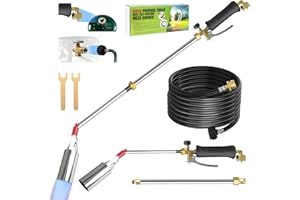 Gusil Propane Weed Torch,2,800,000 BTU Weed Burner Torch with 14FT Hose, Extended Detachable Blow Torch with self-igniter and
