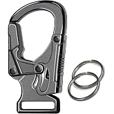 Ahiller Carabiner Clip, Dual Lock Keychain for Daily Use | 1.9-inch Heavy-Duty Zinc Alloy Key Clip with Anti-Misopening Design, Portable EDC Key Ring for Camping,Hiking &amp; Backpack Gear