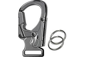 Ahiller Carabiner Clip,1.9" Alloy Car Keychain Clip with 2 Key Ring,Outdoor Hooks,Small Key Holder for Man and Women
