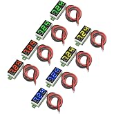 Diymore 8pcs DC Voltage Display Mini Digital Voltmeter - 0.28" 2 Wire DC 2.5V-30V Blue/Yellow/Red/Green LED Voltage Readout Tester