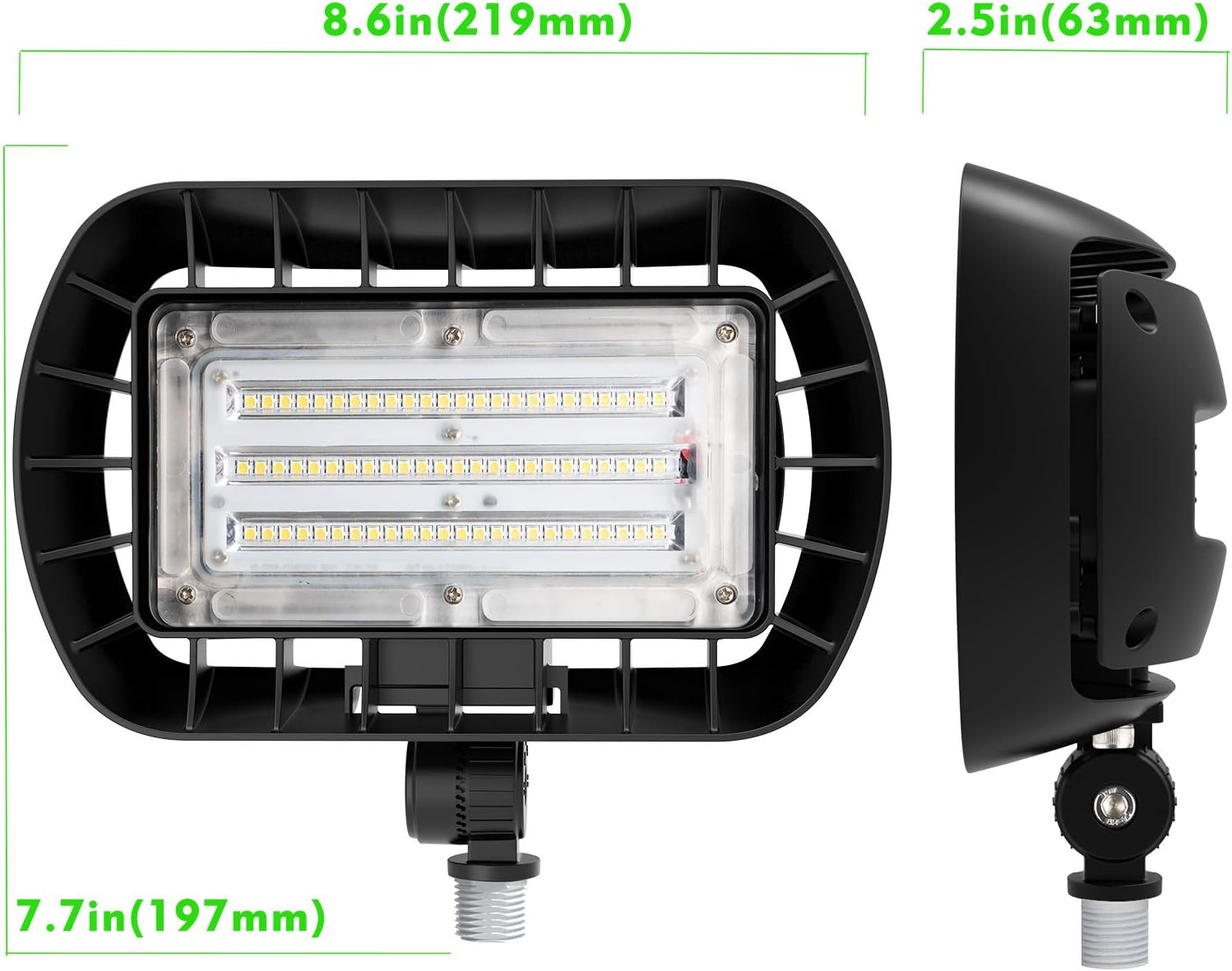 bulbeats Durable 50W LED Flood Light with Knuckle Mount, 5500LM Super Bright, 5000K Daylight, IP65 Waterproof Security Light for Outdoor Security Lighting: Home Improvement