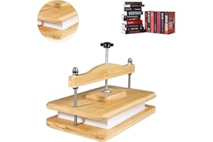 Nuvograin Wooden Book Press, 11.6 x 7.9 Inch Bamboo Book Binding Press for Bookbinding, Portable Bookbinding, Holiday Gift fo