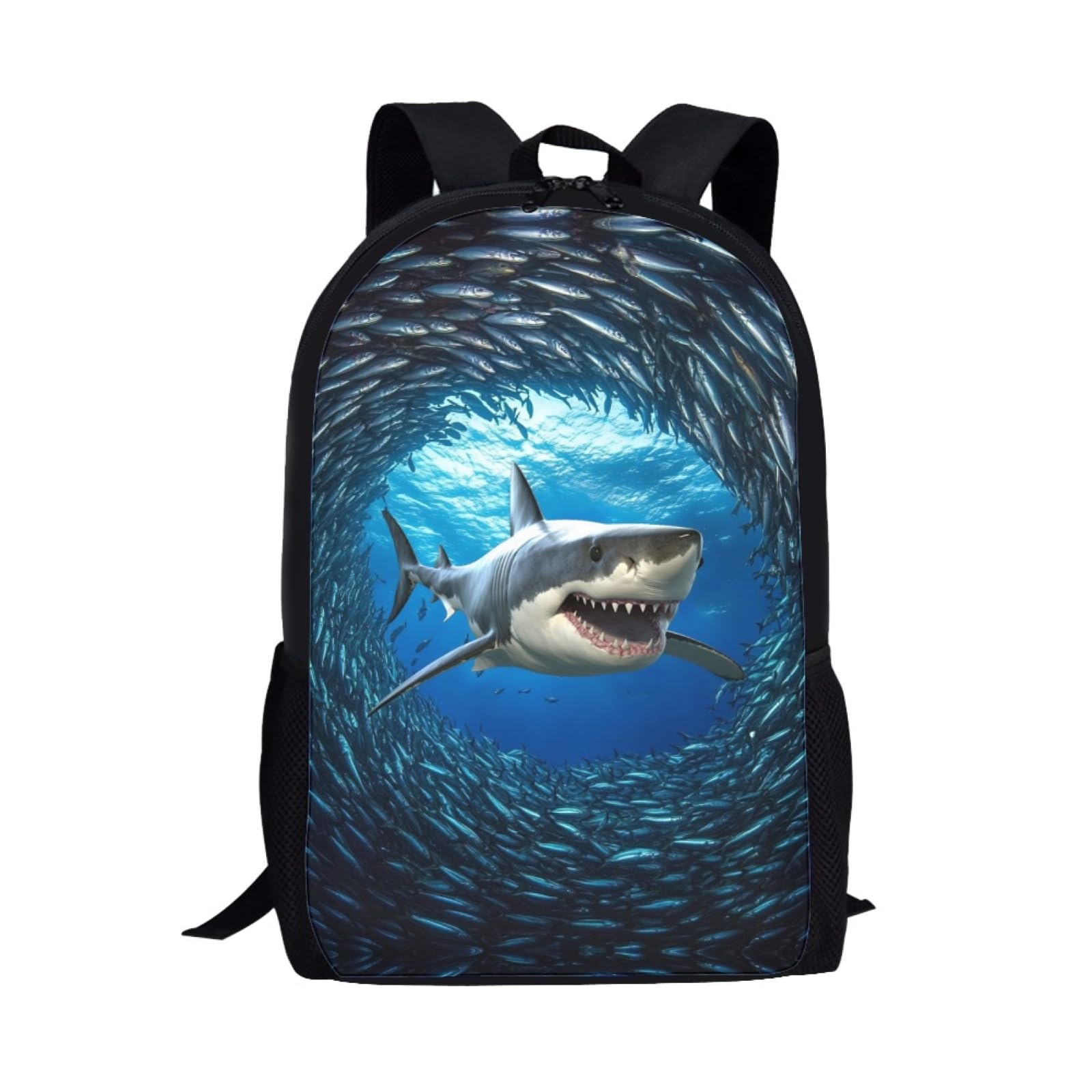 Showudesigns Blue Animal Shark Backpack for Primary Boys Girls Ocean Bookbags Kids Rucksack School Bags for Teenage Small Travel Pack Bag
