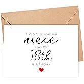 Emily gift To An Amazing Niece Happy 18th Birthday - 18th Niece Birthday Card - Niece Birthday Card - For Niece From Aunt