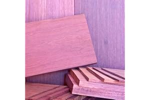 CHEROKEE WOOD PRODUCTS 1/8” x 8” x 12” Purple Heart Solid Hardwood Unfinished for Crafts, DYI, Scroll Saw, Woodworking and Laser Engraving (1pc)