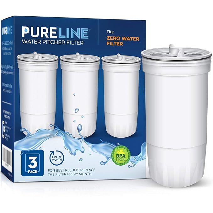 PURELINE ZR017 Water Filter Pitcher Compatible with ZeroWater Filter