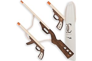 CG HOME CG - Home & Games Wooden Guns for Kids – 3 Pack Handmade Play Gun Set - Outdoor Play Toys for Children 8 and Up. Bonus! Unique Bag.