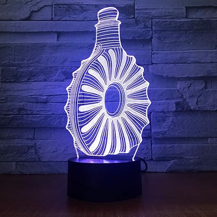 Amazon Com Sykdybz Wine Bottle 3d Lamp Stereo Led Acrylic